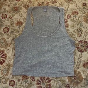 aerie Gray Crop Tank Top